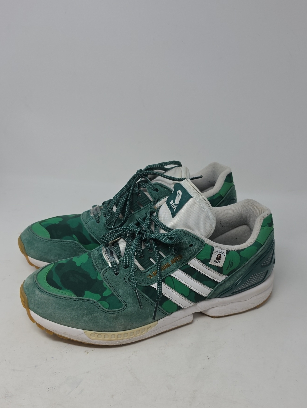 Adidas ZX 8000 x BAPE x Undefeated Green Camo 2020, US Men Size 10.5